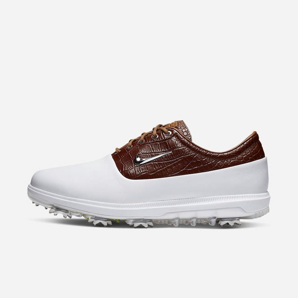 Chaussure De Golf Nike Air Zoom Victory Tour Blanche 7836-425 White/Light British Tan/Platinum Tint/Chrome Homme | CSL-48707218